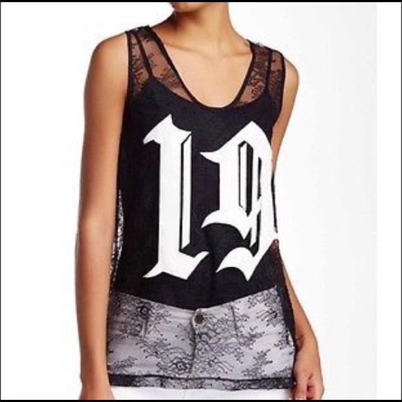The Kooples Tops - The Kooples Sport sheer black lace tank top